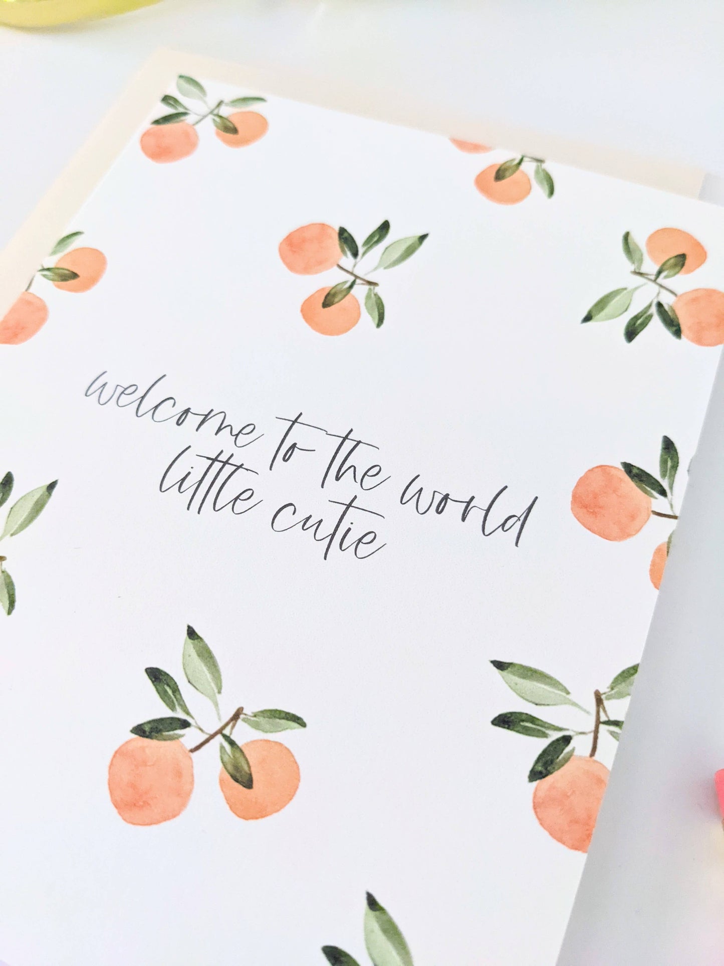 "Welcome Little Cutie" Greeting Card