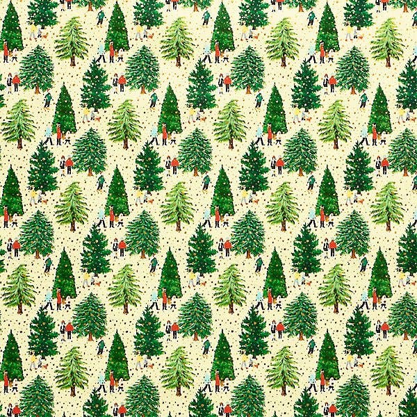 Christmas Tree Farm Foil on Stone Roll Wrap