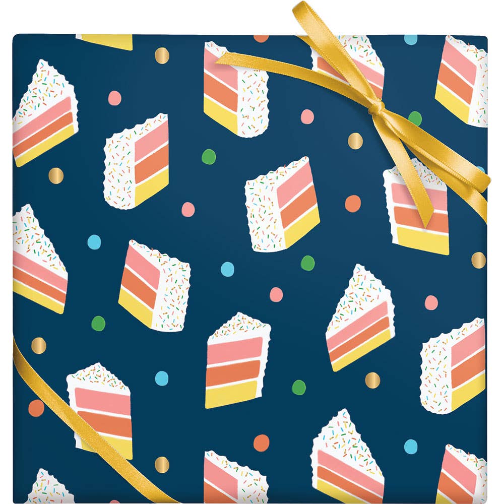 Birthday Cake Slice Stone Wrapping Paper