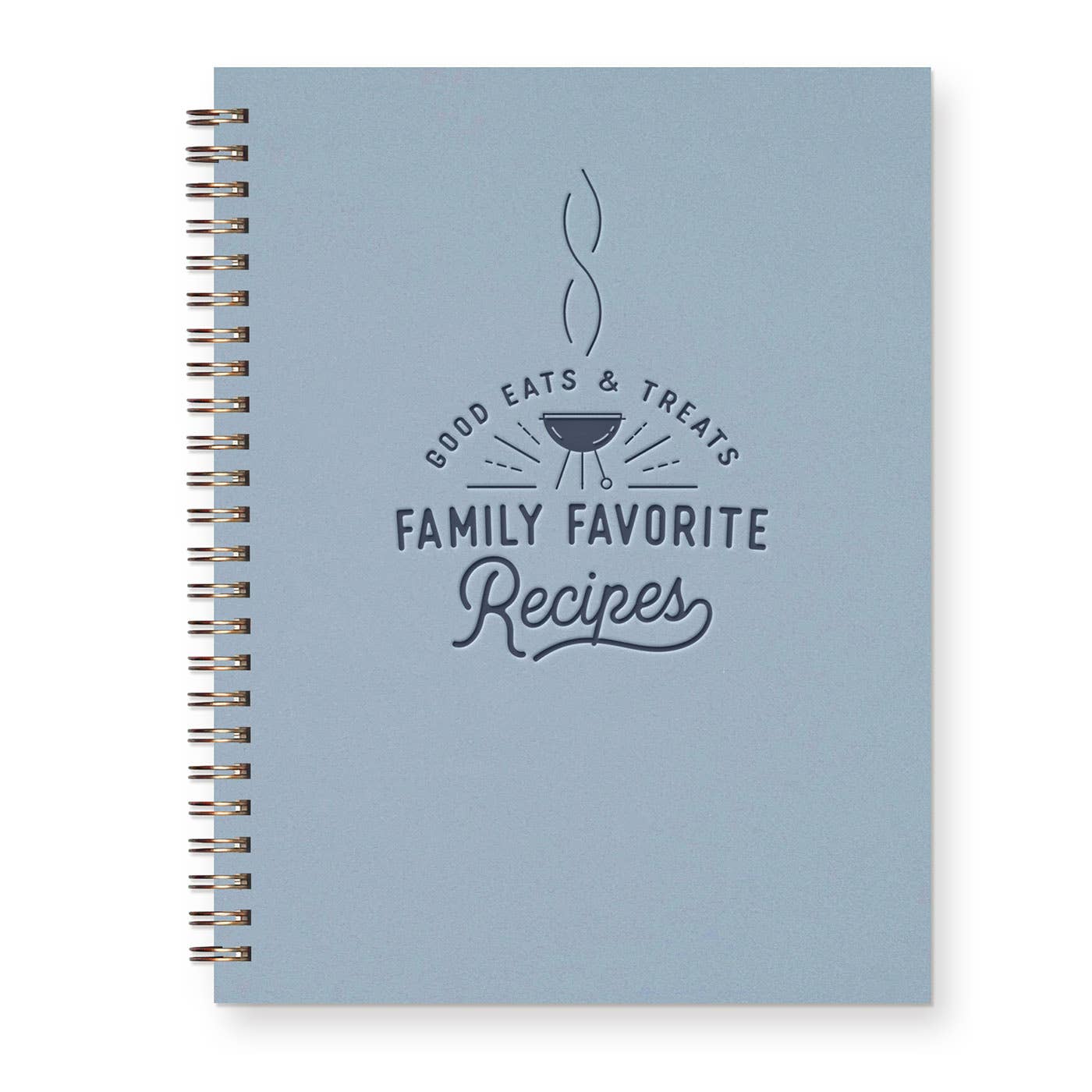 Family Favorite Recipe Book: Deep Blue Cover | White Ink