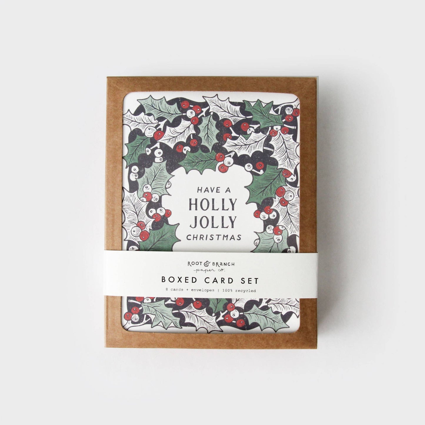 Holly Jolly Christmas Boxed Card Set of 8