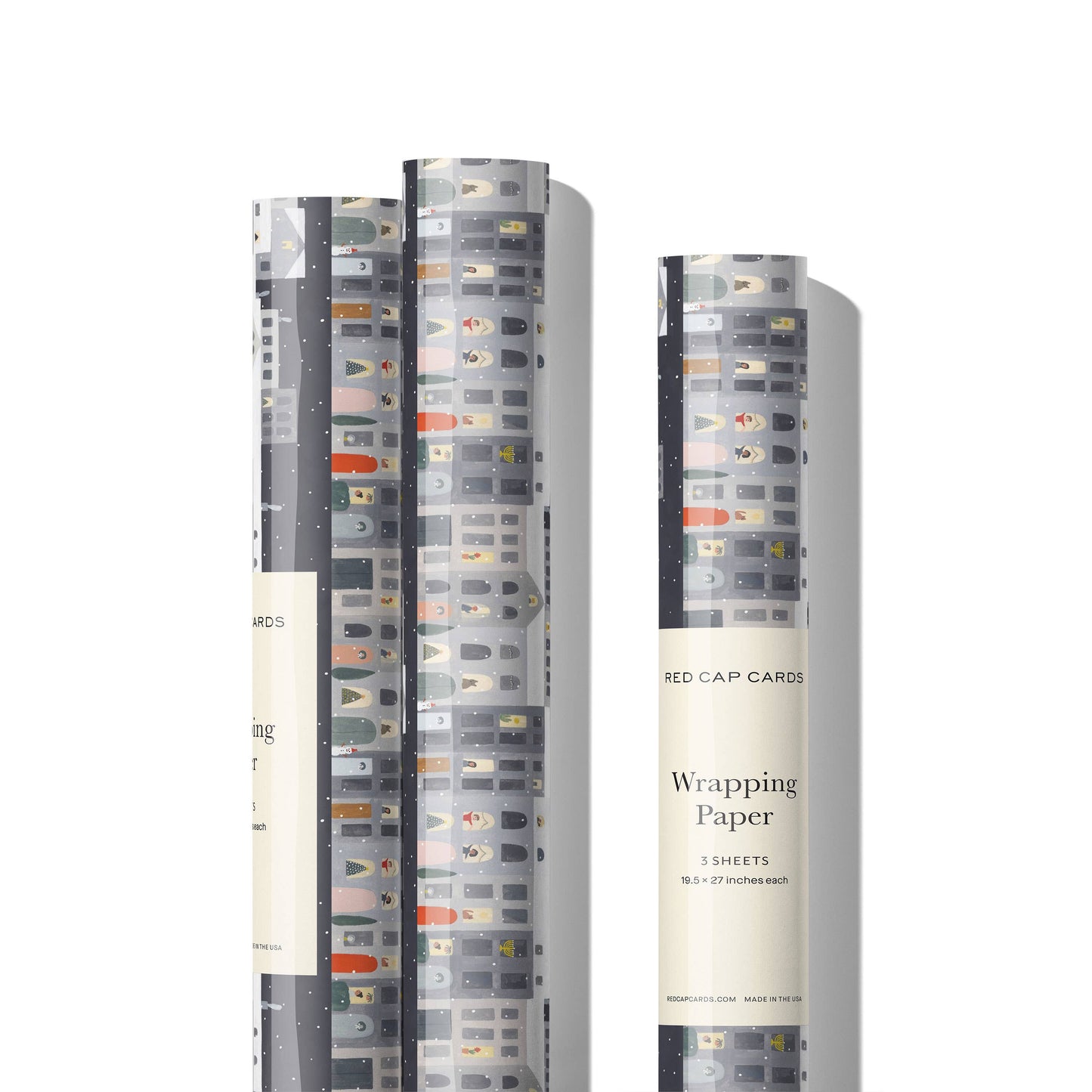 City Snow holiday wrapping paper