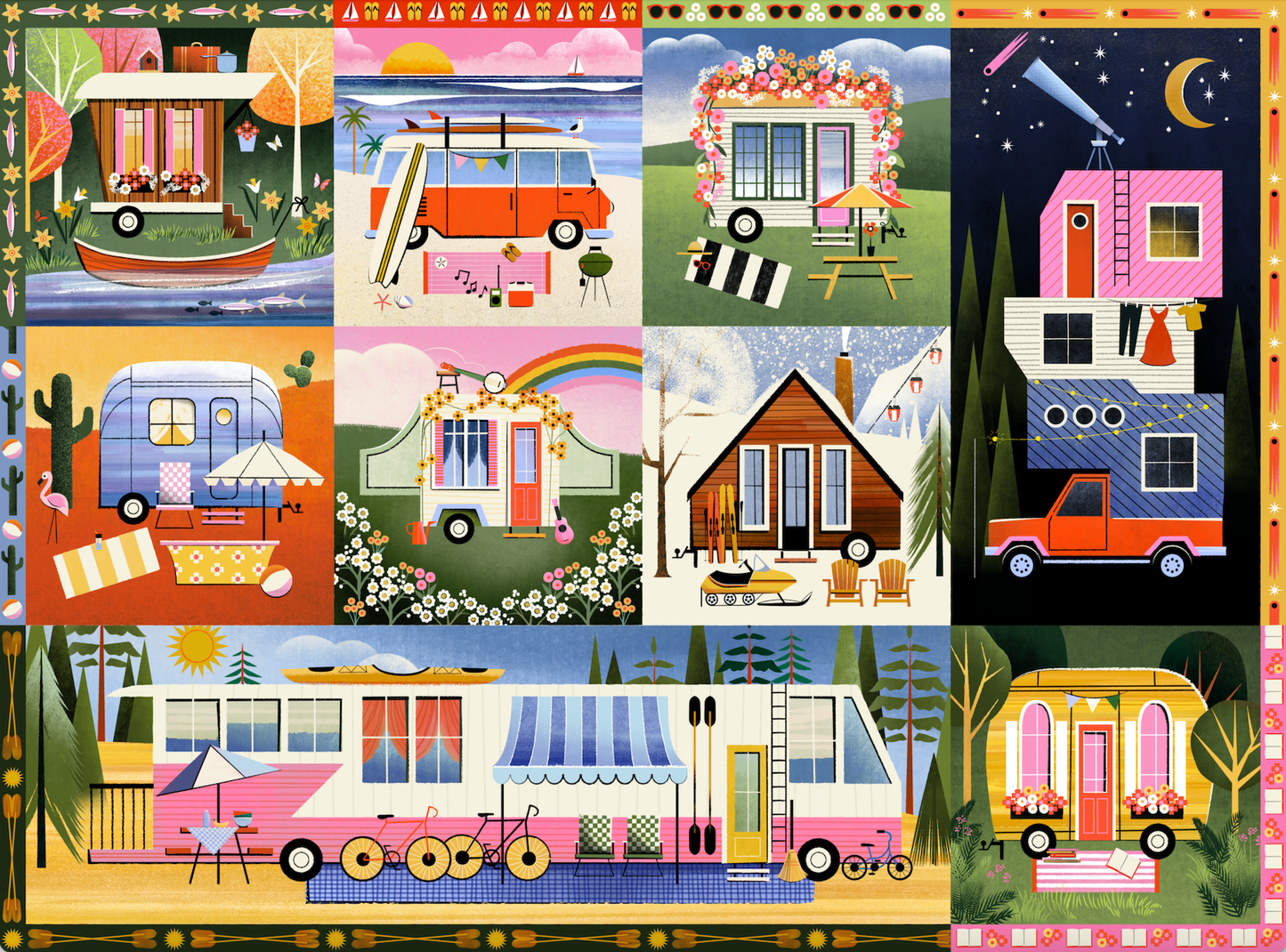 Happy Campers 1,000 Piece Caming Puzzle