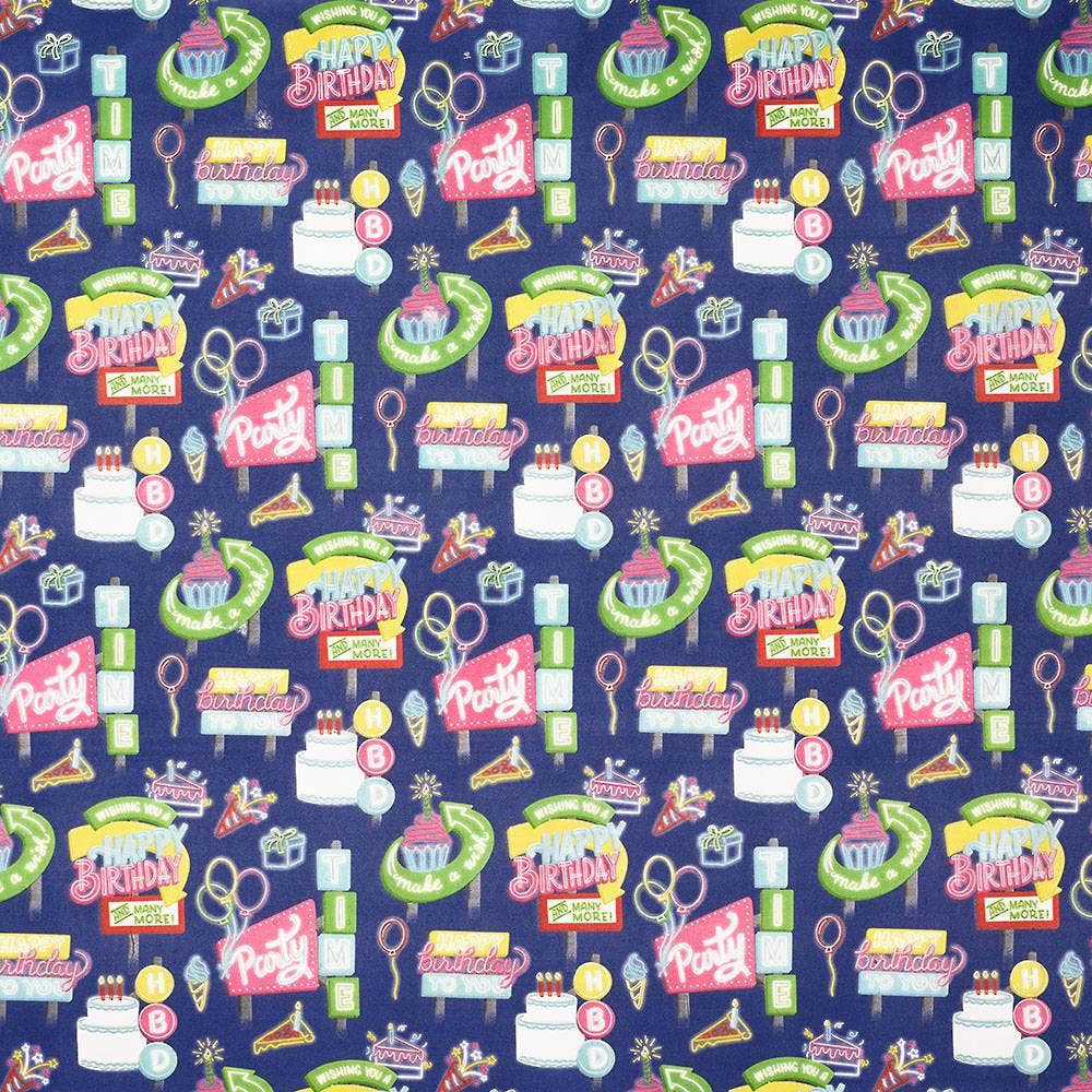 Neon Birthday Stone Wrapping Paper