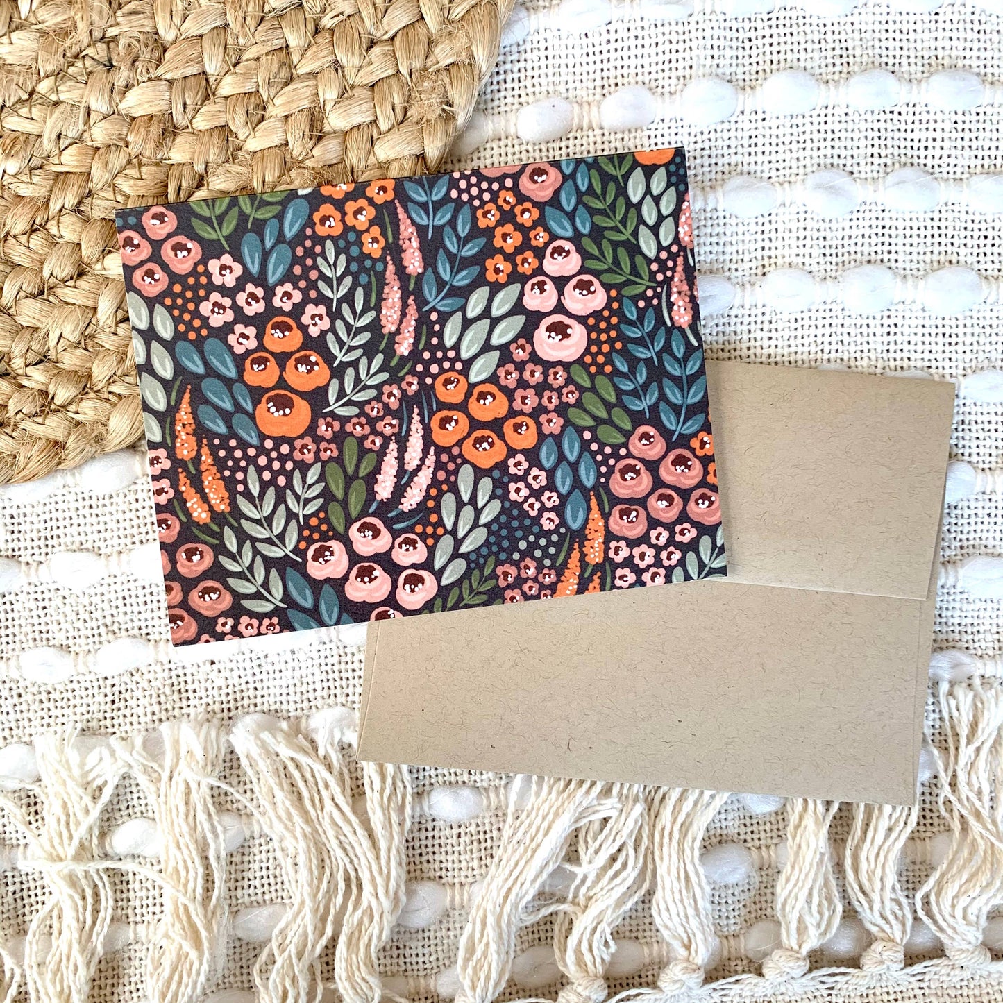 Set of 12 Warm Floral Greeting Cards