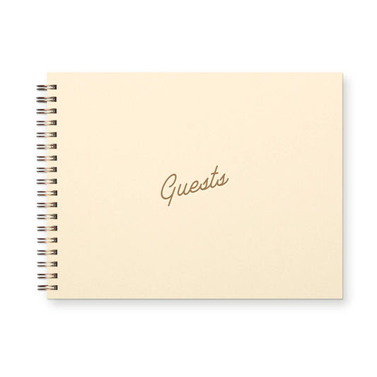 Retro Guest Book: French Vanilla Cover | Bronze Ink