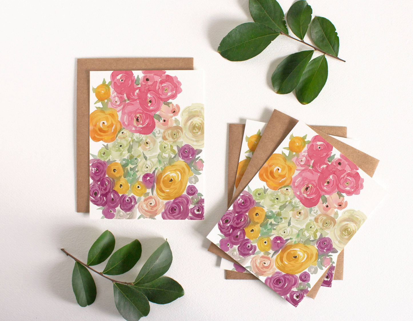 Peonies Greeting Card - Box Set of Eight