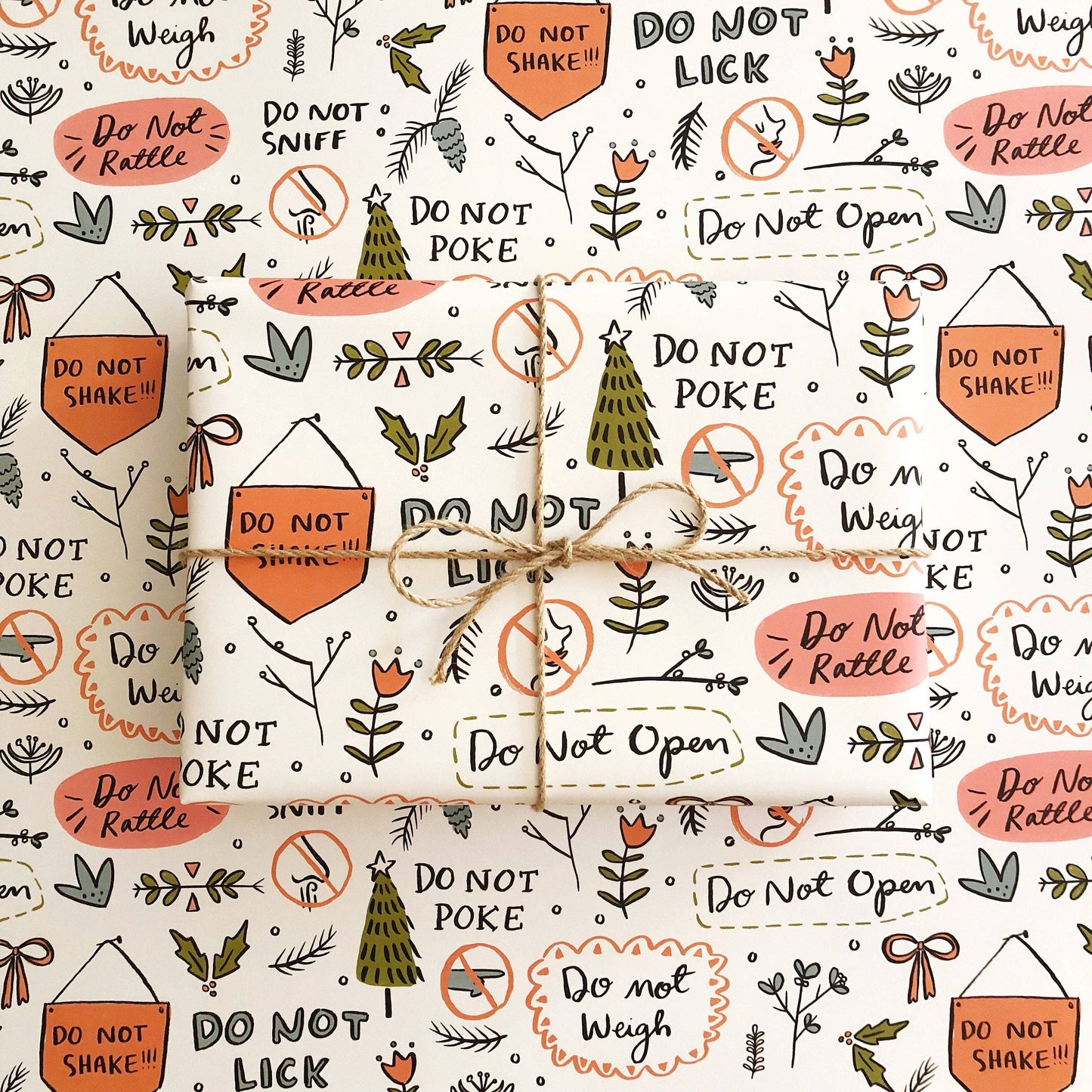 Do Not Open Christmas Wrapping Paper - 3 sheet roll