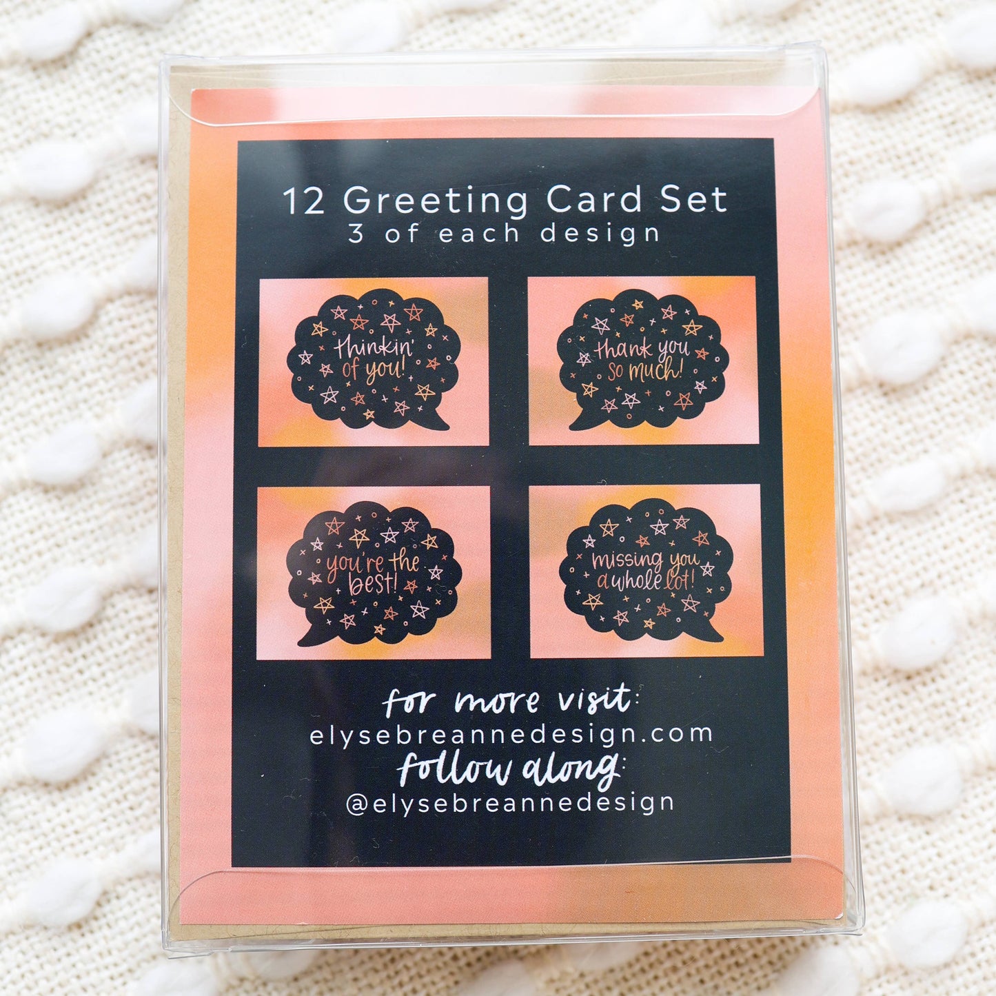 Set of 12 Kind Thoughts Greeting Cards