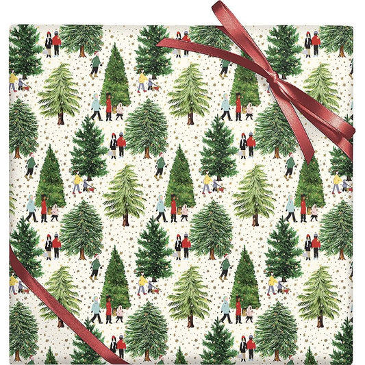 Christmas Tree Farm Foil on Stone Roll Wrap