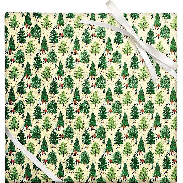Christmas Tree Farm Foil on Stone Roll Wrap