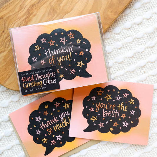 Set of 12 Kind Thoughts Greeting Cards