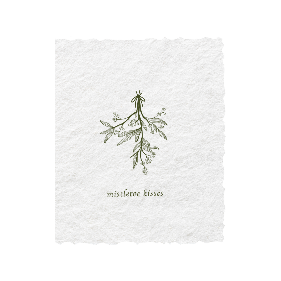 Mistletoe Kisses | Christmas Holiday Greeting Card