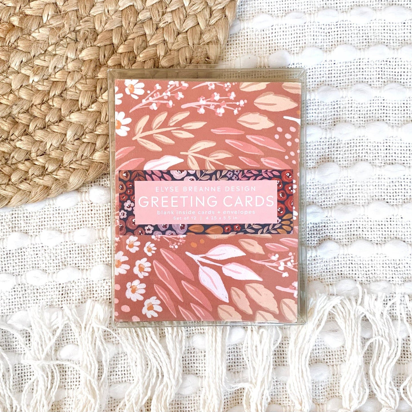 Set of 12 Warm Floral Greeting Cards