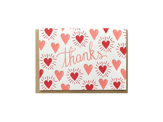 Hearts Thanks Card: Boxed Set of 6