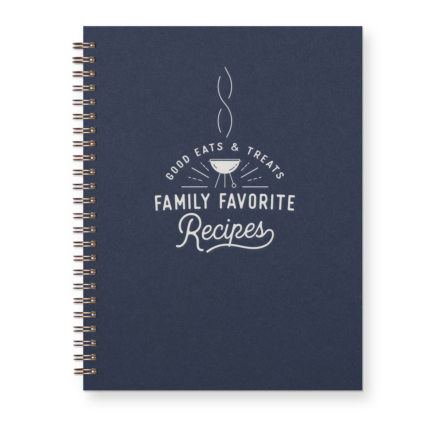 Family Favorite Recipe Book: Deep Blue Cover | White Ink
