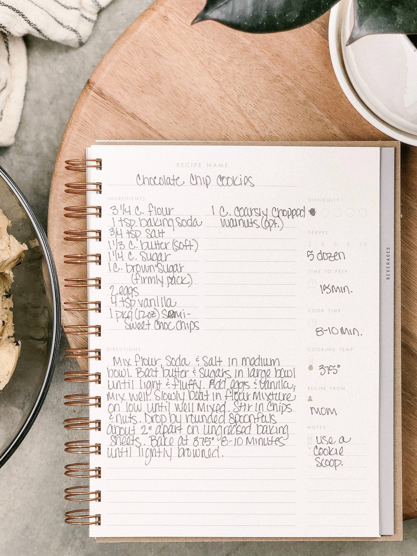 Family Favorite Recipe Book: Deep Blue Cover | White Ink