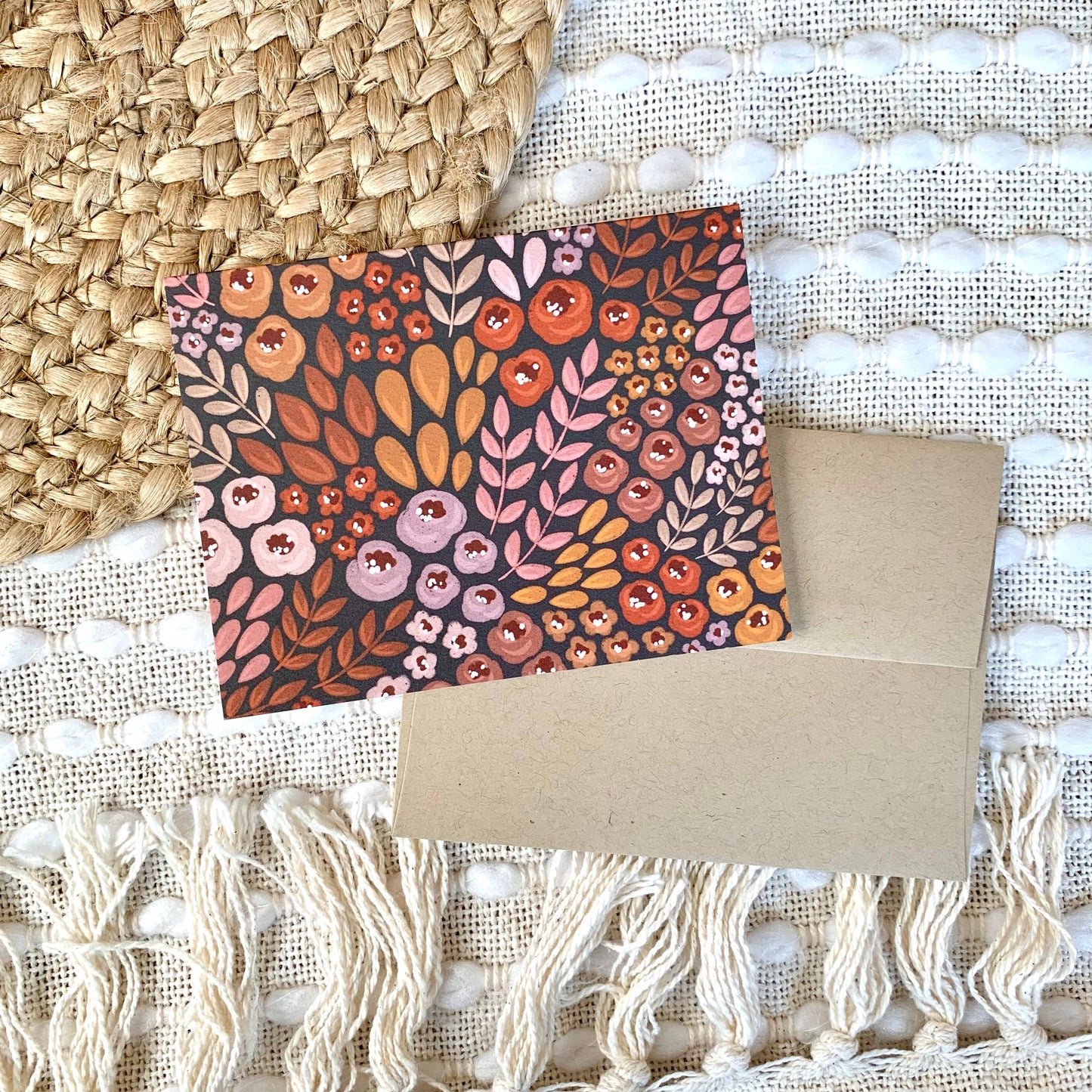 Set of 12 Warm Floral Greeting Cards