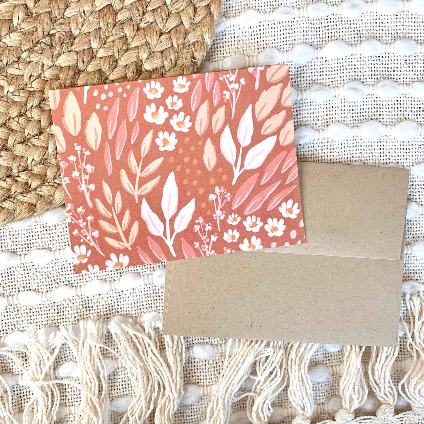 Set of 12 Warm Floral Greeting Cards