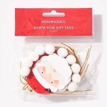 Santa Pom Gift Tags Set/10
