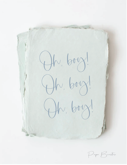Oh Boy | New Mom, Infant Baby Shower Greeting Card