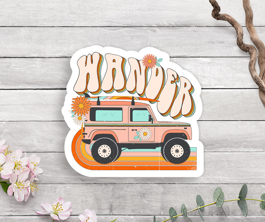 Wander Summer Retro Vinyl Sticker