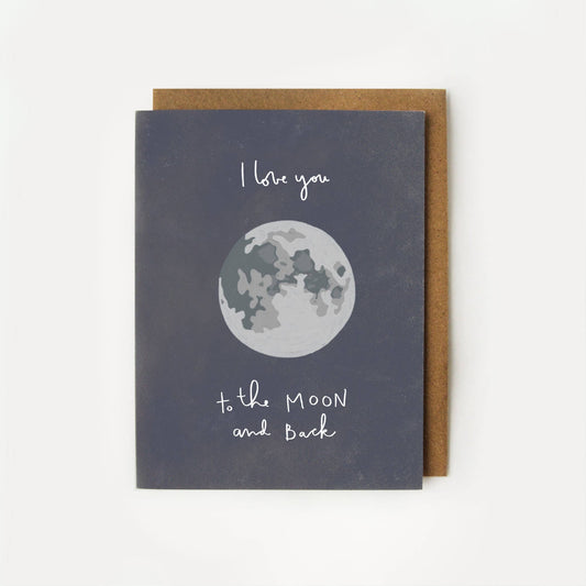 Love You to the Moon and Back - Full Moon Valentine's Card