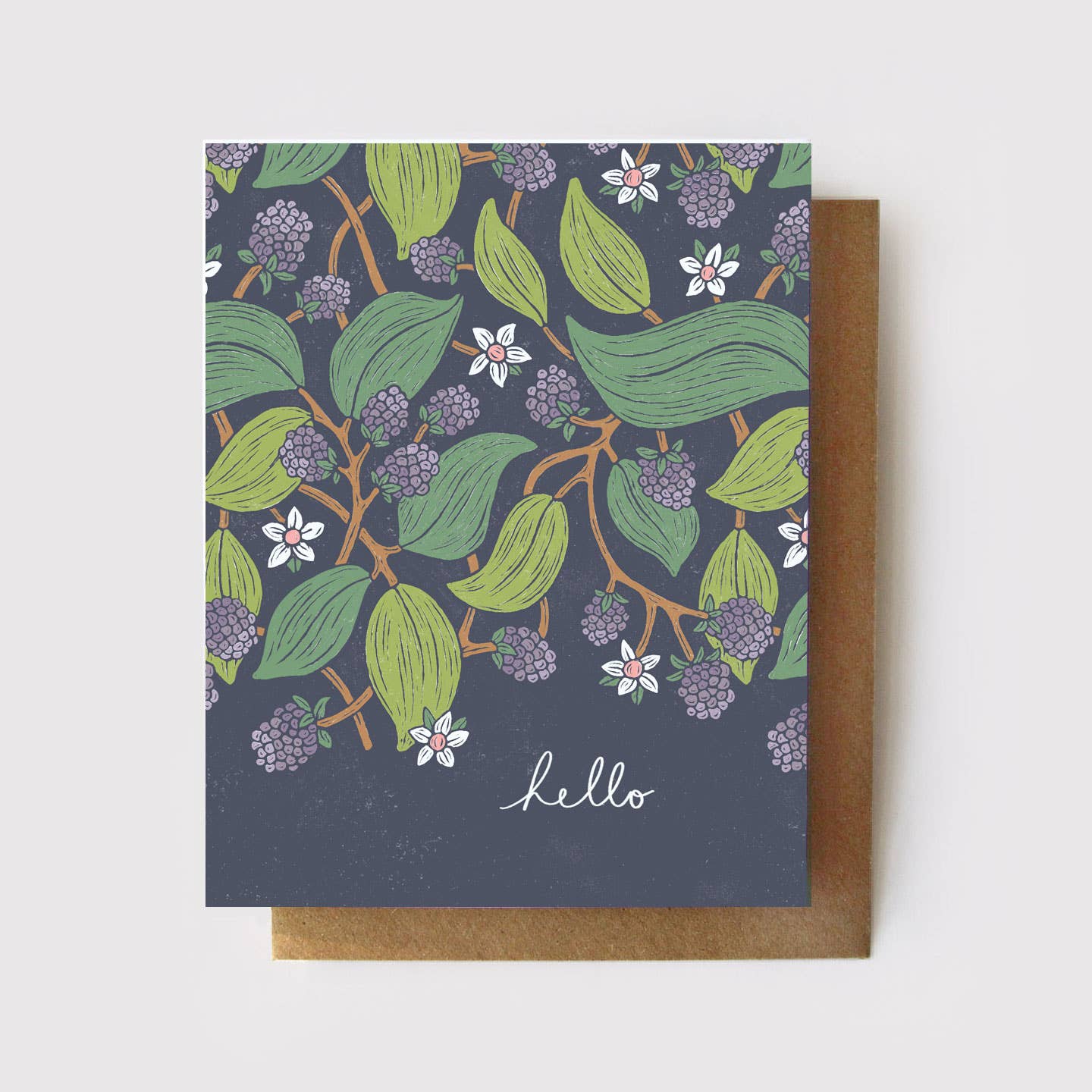 Hello Wild Blackberry Everyday Greeting Card